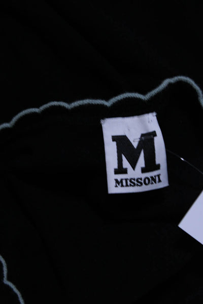 M Missoni Womens Tight-Knit Half Sleeve Crewneck Shirt Top Black Size 38