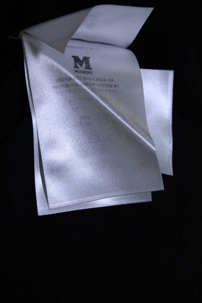 M Missoni Womens Tight-Knit Half Sleeve Crewneck Shirt Top Black Size 38
