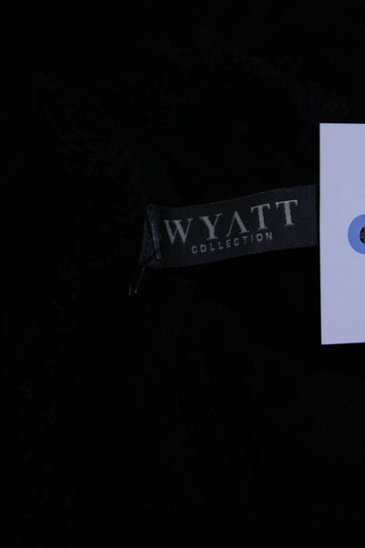 Wyatt Womens Linen Asymmetrical Fringed Sleeveless Pullover Dress Black Size L