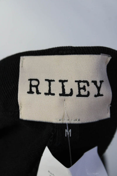 Riley Womens Button Fly High Rise Straight Leg Pants Black WHite Size Medium