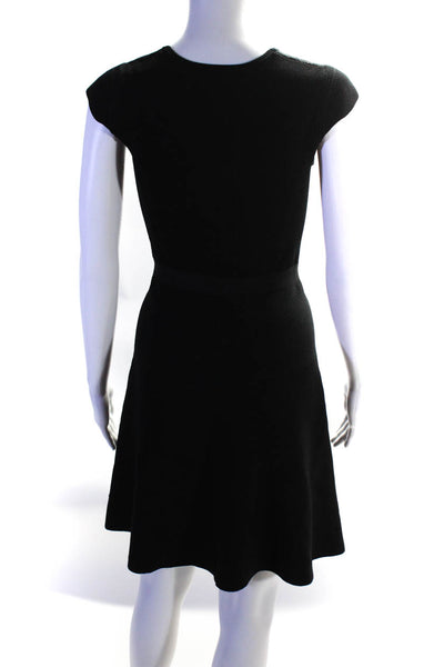 Rebecca Taylor Womens Knit Cap Sleeve Knee Length A-Line Dress Black Size XS