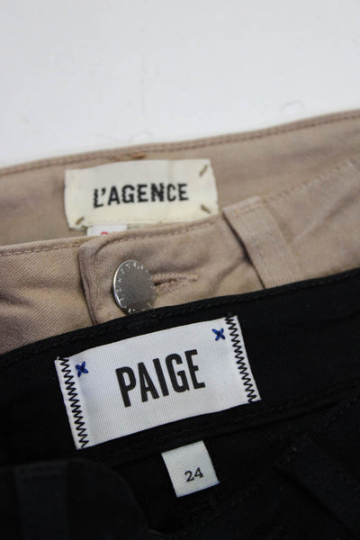 Paige Women's Midrise Five Pockets Skinny Denim Pant Black Size 24 Lot 2