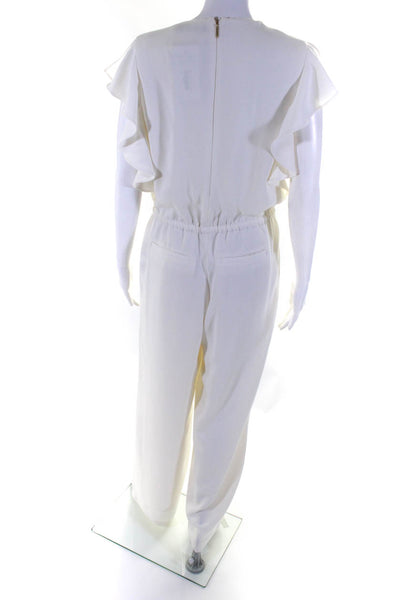 Lauren Ralph Lauren Women's Cap Sleeves Tie Waist Jumpsuit Ivory Size 4