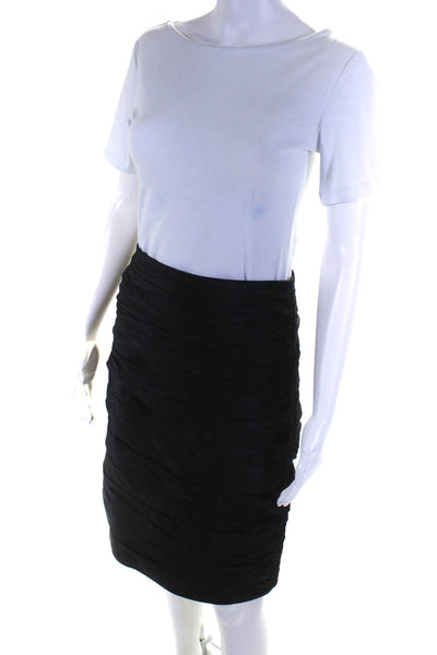 Rickie Freeman Teri Jon Women's Zip Closure Cinch Midi Skirt Black Size 4