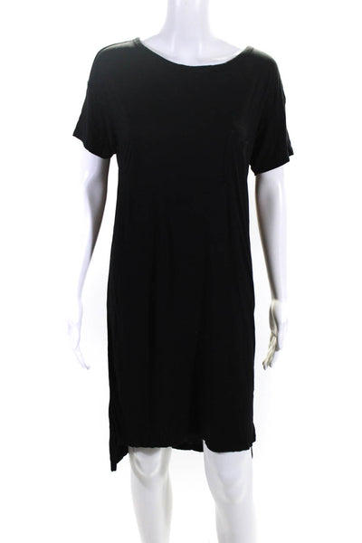 T Alexander Wang Womens Short Sleeve Round Neck T-Shirt Dress Black Size M