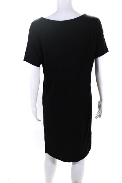 T Alexander Wang Womens Short Sleeve Round Neck T-Shirt Dress Black Size M