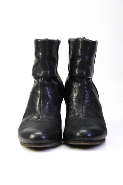 Rag & Bone Womens Leather Closed Toe Cuban Black Heel Ankle Boots Black Size 8