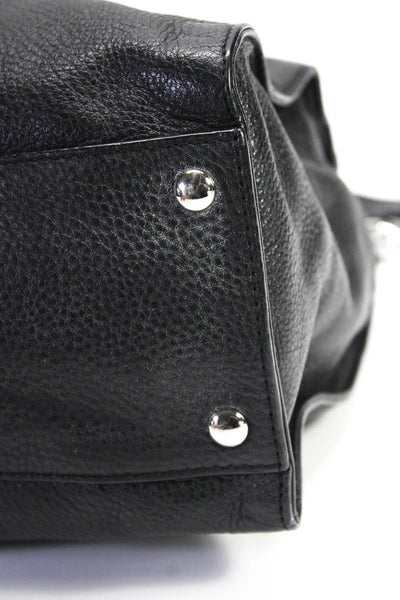 Michael Kors Grained Leather Double Handle Rectangluar Shoulder Handbag Black