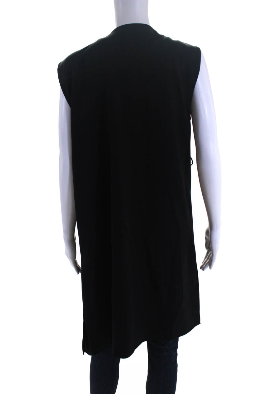 BCBG Max Azria Womens Open Front Sleeveless Duster Cardigan Black