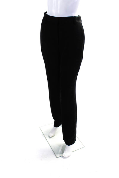 Ba&Sh Womens Crepe Straight Leg Mid-Rise Flat Front Dress Trousers Black Size L