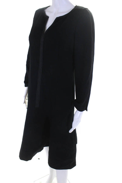 Strenesse Women's Long Sleeve V Neck Maxi Dress Black Size 6