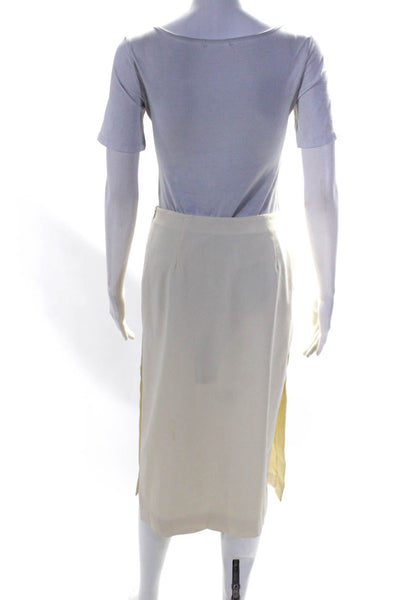 Prada Womens Zip Up Side Slit Knee Length Pencil Skirt White Size IT 40