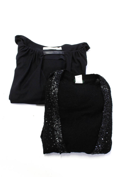 Bailey 44 J Crew Women's Sequin Cardigan Wrap Blouse Black Size L Lot 2