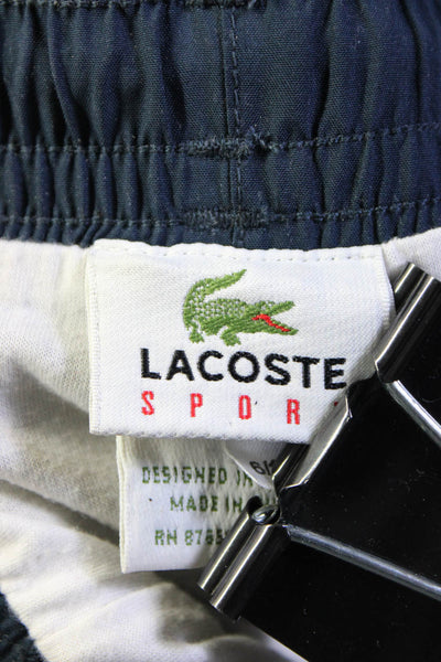 Lacoste Sport Womens Drawstring Waist High Waist Pants Navy Blue Size 6