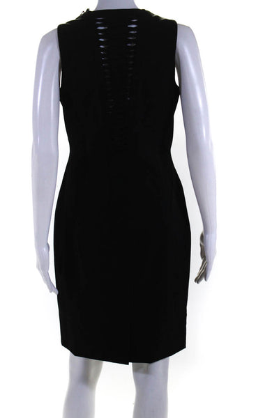 Versace Womens Woven Front Sleeveless Sheath Dress Black Wool Size EUR 44