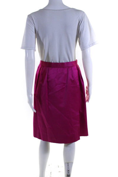 Yves Saint Laurent Womens Knee Length Wrap Skirt Pink Cotton Size EUR 40