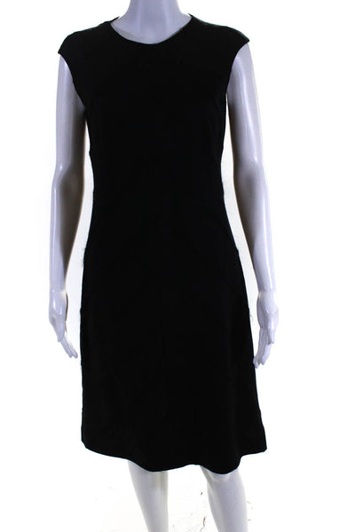 Piazza Sempione Womens Sleeveless Sheath Midi Dress Black Wool Size EUR 42