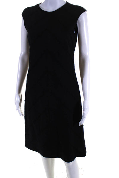 Piazza Sempione Womens Sleeveless Sheath Midi Dress Black Wool Size EUR 42