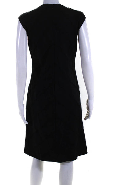 Piazza Sempione Womens Sleeveless Sheath Midi Dress Black Wool Size EUR 42