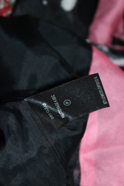 Robert Rodriguez Black Label Womens Silk Crepe Applique A-Line Dress Pink Size 0