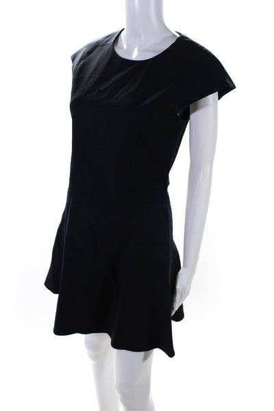 CO OP Barneys New York Womens Cotton Zip Up Sleeveless A-Line Dress Navy Size 4
