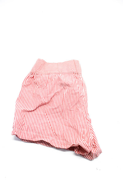 J Crew Womens Cotton Striped Mid-Rise Elastic Pleated Waist Shorts Red Size S