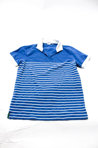 Michael Bastian Mens Striped Polo Shirts Blue Gray Cotton Size Large Lot 2