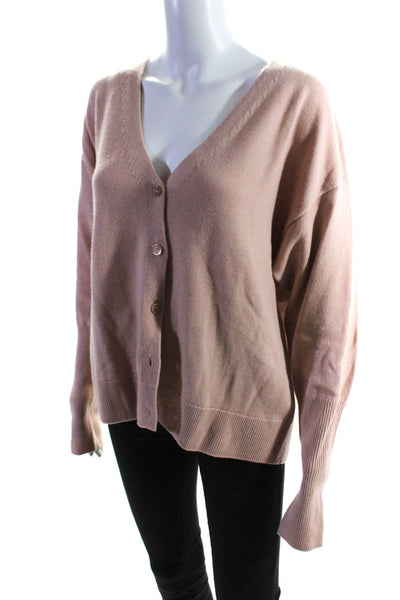 Wilfred Women's Long Sleeve Button Down V-Neck Cardigan Sweater Pink Size L