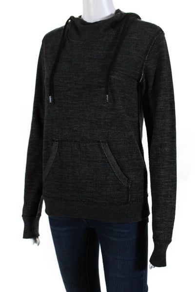 T Alexander Wang Womens Pullover Hoodie Black Cotton Blend Size Extra Small