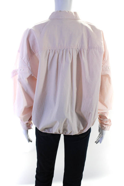 Joie Women's Cotton Long Sleeve Collared Button Down Blouse Peony Pink Size L