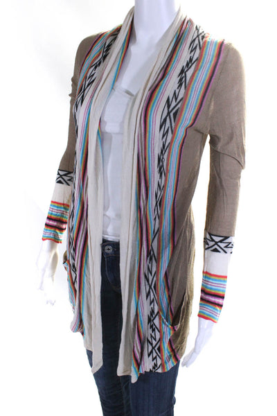 Twelfth Street by Cynthia Vincent Womens Printed Cardigan Multicolored Petite