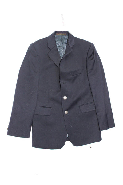 Joseph Abboud Childrens Boys Three Button Blazer Jacket Navy Blue Wool Size 10