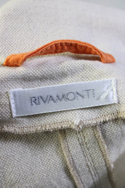 Rivamonti Womens Cotton Darted Collared Buttoned Blazer Brown Size XS
