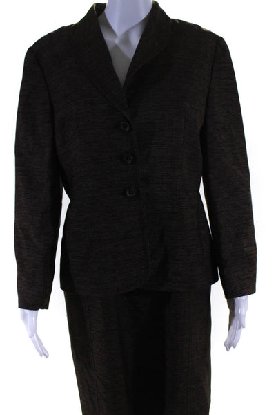 Piazza Sempione Womens Button Down Dress Suit Brown Wool Size EUR 46