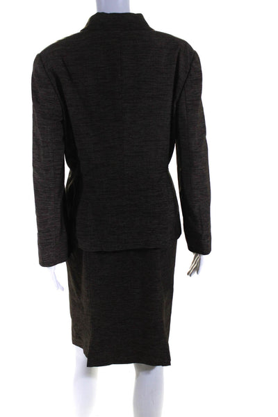 Piazza Sempione Womens Button Down Dress Suit Brown Wool Size EUR 46