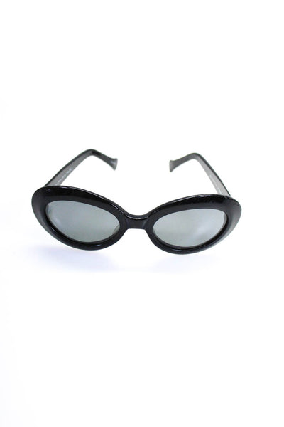 Oscar de la Renta Women's Round Lens Black Frame Sunglass