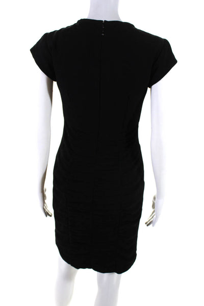 Nanette Lepore Women's Short Sleeve Gathered Bodycon Dress Black Size 0