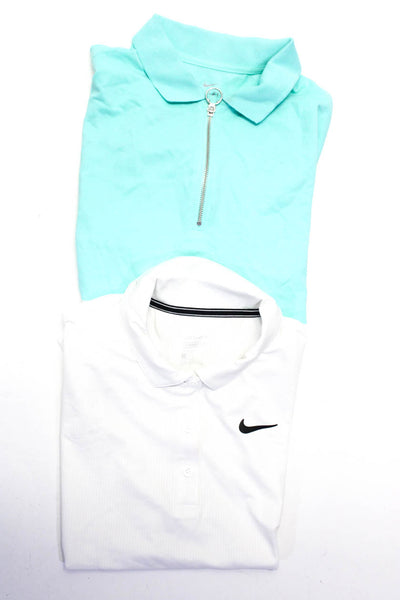 Nike Womens Polo Shirt Tank Top White Blue Size Small Lot 2