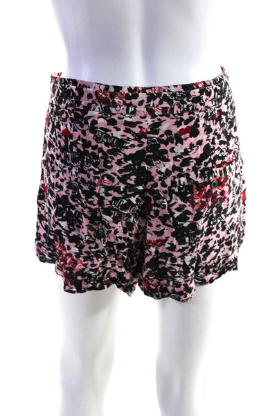 Zadig & Voltaire Women's Abstract Print Button Fly Casual Shorts Pink Size 34