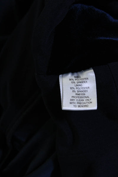 Rickie Freeman Teri Jon Womens Long Sleeve Rhinestone Velvet Gown Indigo Size 2
