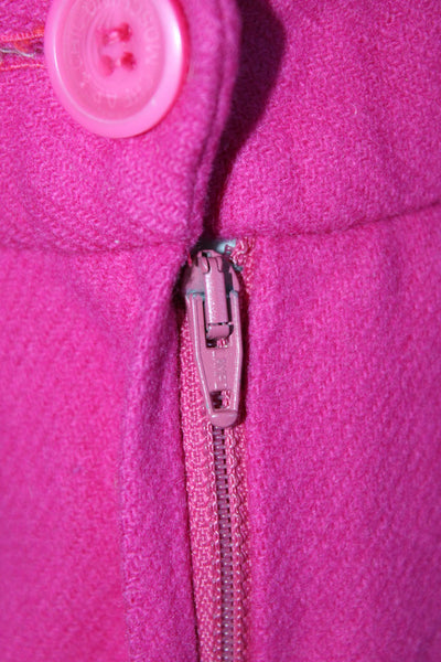 Moschino Net A Porter Womens Fleece Knee Length Pencil Skirt Pink Wool Size 10