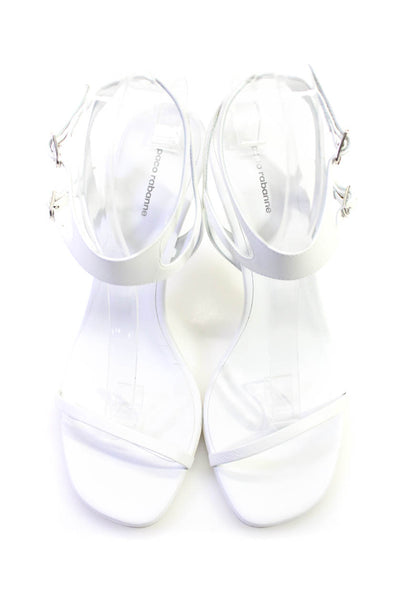 Paco Rabanne Womens Leather Strappy Sandal Heels White Size 39 9