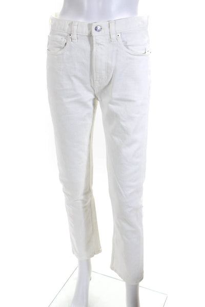 Everlane Womens Cotton White-Wash High-Rise Straight Leg Jeans White Size 26