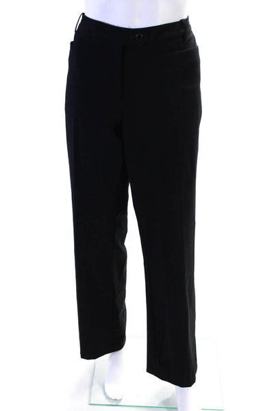 Calvin Klein Womens Woven Mid Rise Straight Leg Pants Trousers Black Size 8