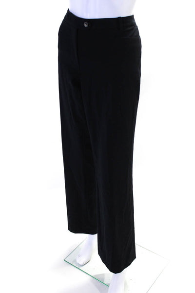 Calvin Klein Womens Woven Mid Rise Straight Leg Pants Trousers Black Size 8