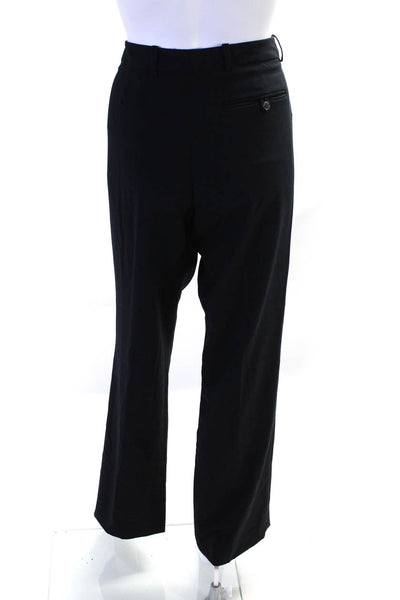 Calvin Klein Womens Woven Mid Rise Straight Leg Pants Trousers Black Size 8