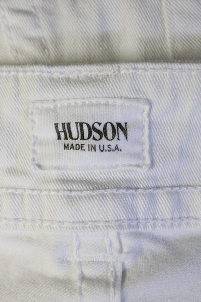 Hudson Womens Mid Rise Signature Boot Cut 19" Leg Opening Jeans White Size 28
