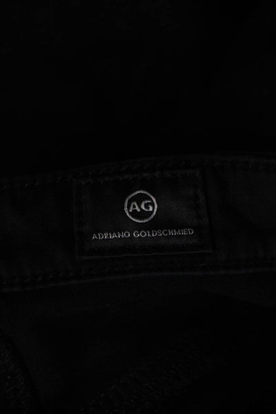 AG Adriano Goldschmied Womens Mid Rise Cigarette Crop Jeans Black Size 26