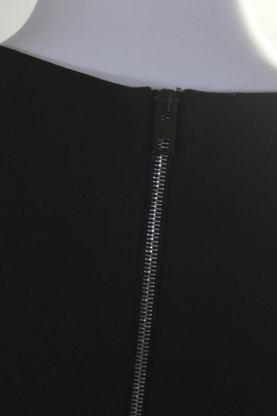 Rag & Bone Womens Mesh Insert Leather Trim Sleeveless Sheath Dress Black Size 10