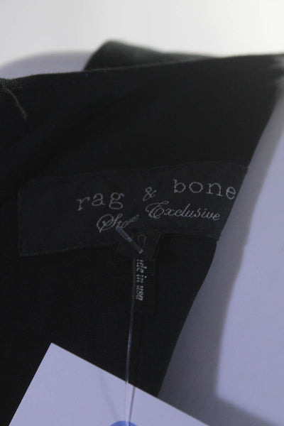 Rag & Bone Womens Mesh Insert Leather Trim Sleeveless Sheath Dress Black Size 10